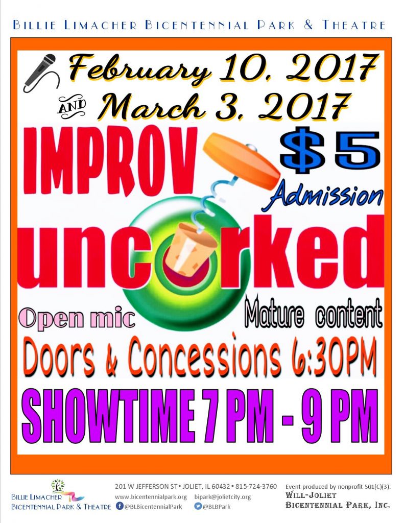 2017 Improv Uncorked - Feb 10 & Mar 3 Bicentennial Park Theatre